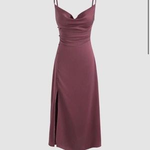 Cowl neck satin midi/maxi dress